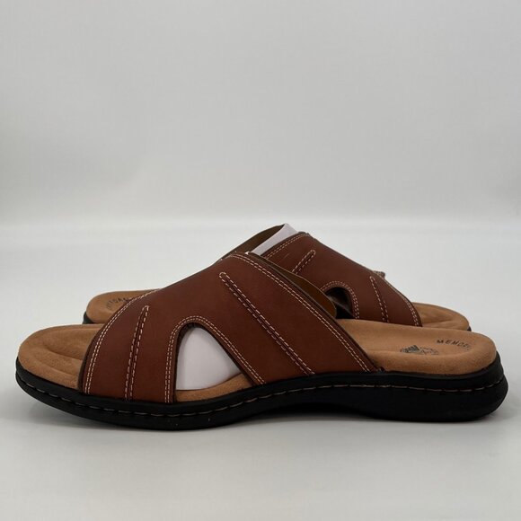 Dockers Sunland Slide Sandals Size 14M Rust Brown Faux Leather Upper Casual - Picture 8 of 11